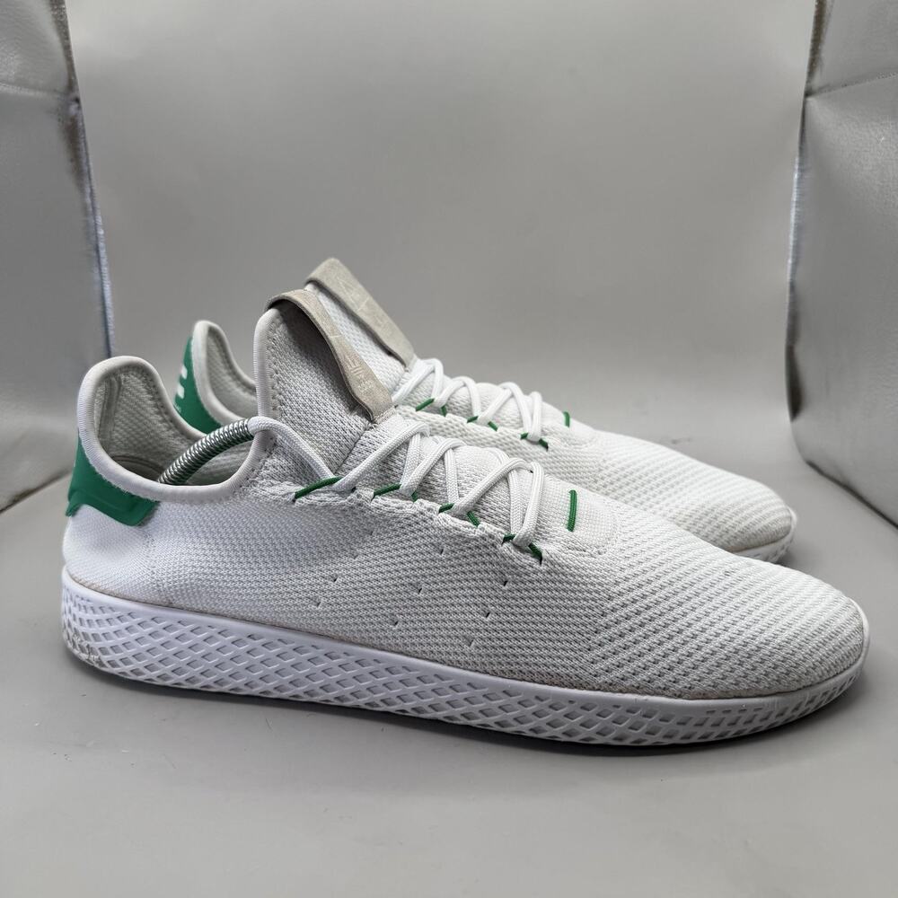Adidas Pharrell Williams Tennis HU Shoes Mens 13 White Green Sneakers BA7828